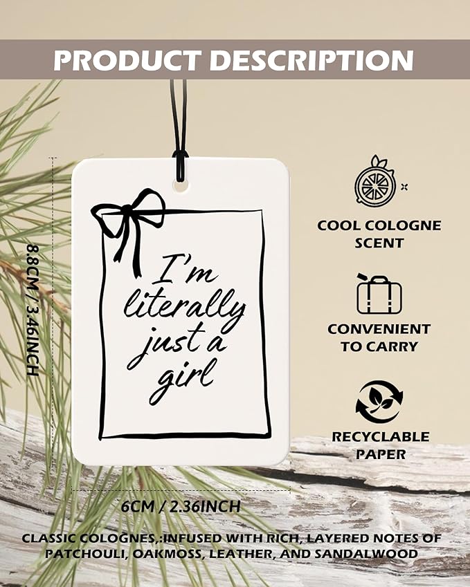 Coquette Black Bow Cherry Cologne Car Air Freshener 4 Pcs, Retro Preppy Cherry Poker Ticket Hanging Air Freshener for Cars Bathroom Dorm Books Decor, Vintage Accessories Gifts for Women Girls