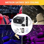 16W Car Home Starlight Headliner Kit, Twinkle & Sound Activate RGBW Fiber Optic Lights with APP & Remote Control, Shooting Star Lights for Ceiling Decoration, 600 pcs 9.8ft