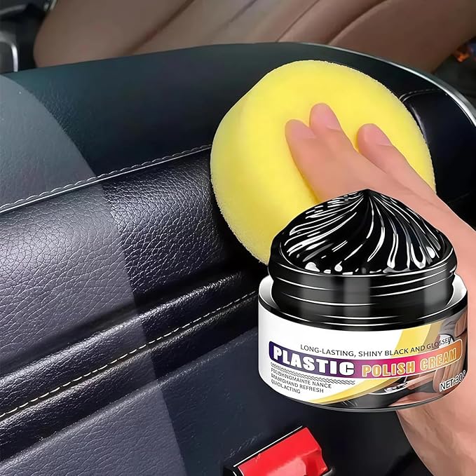 Tyre Nourish Cream, Tire Wax 100g with Sponge,Tire Polishing Paste, Restores Black Gloss, Wheel Cleaning Refurbish Wax, Polishing Paste for Cars Trucks, Restores Like-New Look (3pcs)