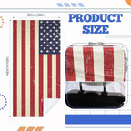 Hahafelt 2 Pack Car Seat Towel Covers with Storage Bag, 63 x 32 Inch Universal Non Slip Waterproof Sweat Protector for Car Truck, Gym Swimming Running, Machine Washable (American Flag)