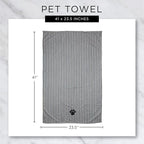 Bone Dry Pet Grooming Microfiber Towel, Striped Collection, X-Large, 41x23.5, Rose (Pack of 2)
