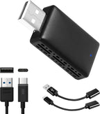 MAX=TECH - Compact Wired to Wireless Adapter for Carplay and Android Auto, with USB Type A and C Adapters - 2 in 1 - Fast Reliable and Easy to Use - All Car Models