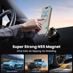 TECKNET Vacuum Magnetic Phone Holder - Upgraded 360° Adjustable Nano Gel Suction Cup Phone Holder for MagSafe, Car Mount for Car/Gym/Kitchen, Compatible with iPhone, Android and All Smartphones