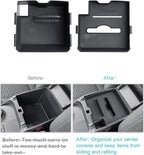 CDEFG 2PCS Center Console Organizer for 2024 2025 2026 Ford Ranger Middle Console Dual Organizers with Tissue Slot
