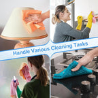 HARFINGTON 2 Pack Microfiber Cleaning Cloth, 20" x 10" Multi-Functional Cleaning Towels Reusable Absorbent Rags for Car Wash Kitchen Household Window Clean, Sapphire Blue