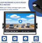 ZEROXCLUB 10'' 1080P Wireless Backup Camera System, 10 Inch DVR Quad Split Monitor Wireless Rear Side View Cameras, IP69 Waterproof Digital Signal Record System for RV/Truck/Trailer/Camper-BW104SL