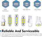 42PCS Interior Car Lights, LED Car Interior Bulb Kit Set, 194 DE3175 T10 31mm 41mm Bulbs, Replacement Lights for Dome, Map, License Plate, Door, Side Marker, Trunk Light