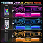 2 Pack Car LED Lights Interior, Ambient Lighting Car with Smart APP Control, Multicolor Interior LED Lights with Music Mode for Truck Jeep SUV, DC 12V