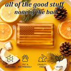 Car Air Freshener - Wood Air Freshener for Visor Clip - American US Flag Design -Variety Pack Refill - CLIP INCLUDED (Orchard-Pine-Cabana)