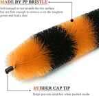 TAKAVU Master Wheel & Tire Brush, Easy Reach Wheel and Rim Detailing Brush Long Soft Bristle, Car Tire Brush, Wheel Scrub Brush, Multipurpose use for Wheels Rims Exhaust Tips Motorcycles (Orange)