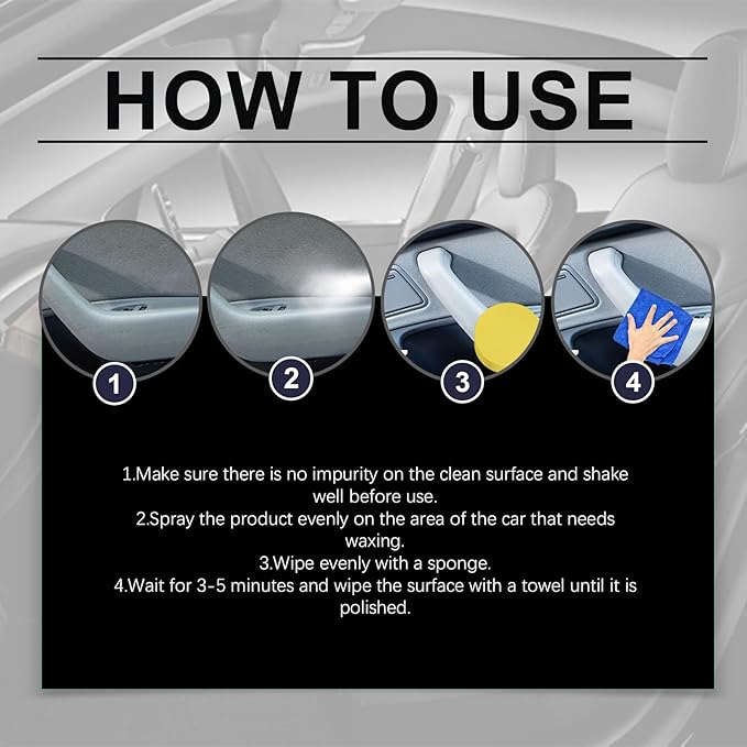Car Interior Cleaner, 3PCS Polishing Cleaner Detailer Spray for Vehicle Detailing,100ml Multi-Purpose Cleaner, Total Vehicle Interior Detailer Spray Rejuvenation