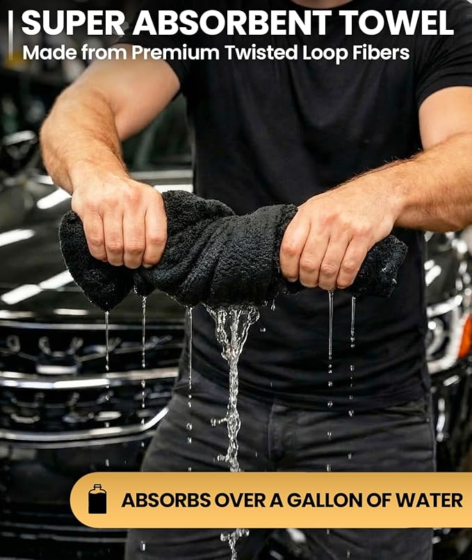 EVEO Car Drying Towel - (1300 GSM) XL Drying Towels Car Detailing - Car Microfiber Towel (36"x24") Microfiber Drying Towels for Cars Towels Drying, Car Wash Towels, Ultra Absorbent - Grey & Green