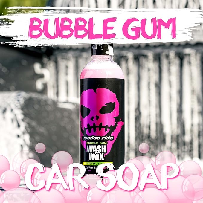 Voodoo Ride ® VR-1000 Bubble Gum Wash-N-Wax Pink Bubble Gum Scented Car Wash Soap 16oz