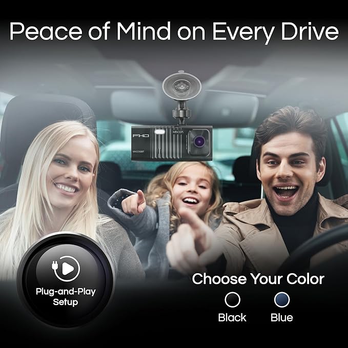 Minolta Dash Camera – 3-Channel 1080P Car DVR with Rear & Interior Cam, Night Vision, 3.0” LCD Screen, G-Sensor, Loop Recording, Parking Monitor, Motion Detection, 32GB Card (Black)