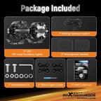 maXpeedingrods 2 x 3.5 160W Offroad Lights, LED Light Bar 19200LM with White Amber DRL, 270°Side Shooter Pod Lights, Fog Spot Light with Black Covers for Jeep Wrangler,Trucks UTV ATV Motorcycles