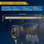 AUXTINGS 40 inch 540W LED Light Bar Triple Row Spot Flood Combo Beam Off Road Lights Waterproof Work Light with Wiring Harness for Jeep Trucks SUV ATV UTV Boat Lights, 12V 24V