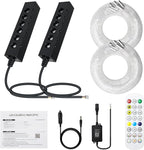 WEBUPAR 2PCS 3.2W 6LEDs Meteor Starlight Headliner Kit, 720pcs 0.01in 6.56ft, RGBW Shooting Stars Fiber Optic Lights with Bluetooth APP Control for Car/Home Theater