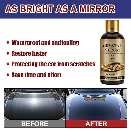 PTZ Crystal Serum, 9H Graphene Coating for Auto Car Detailing, Ceramic Car Coating Kit, PTZ Crystal Serum for Cars, Gloss Hydrophobicty Anti Scratch, Long Lasting Car Protection (3PCS)