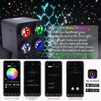 36W 4-Head 4 Color RGBW Twinkle Fiber Optic Lights, Starlight Headliner Kit with Total 800pcs*0.75mm/0.03in 9.8ft Optical Fiber Cables+Remote and APP Control for Car and Home Interior Decoration