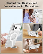 Magnetic Phone Ring Holder for iPhone 17 Pro Max/17Pro/Air/17/16 Pro/15/14, MagSafe Finger Grip Kickstand, 360°Adjustable Two-Sided Magnetic Cellphone Loop for Magnet Car Mount Stand for Galaxy, Pixel