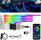 Interior Car LED Strip Lights, Acrylic LED Lights for Car with Wireless APP Dynamic Dreamcolor Chasing 6 in 1 Ambient Lighting Kits, 175 inches 593 LED Sound Active Function Neon Lights