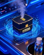 Smart Car Air Fresheners | Luxury Car Aroma Diffuser | with 120ml Long Lasting Perfume | Auto On/Off Car Diffuser | Mini Cube Diffuser for Car, Home by Ikeda (Black)