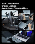 Tesla Model 3/Y USB Hub - Center Console Fast Charging Adapter, 100W Max Power, Hidden Cable Management, IPS Display, Smart Power Distribution for Tesla Model 3 (2021-2023) & Model Y Accessories