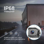 4K Wired Reverse Rear View Backup Camera System 7" Included AHD 1080P Cameras, IP68 Waterproof, Night Vision, BSD, Loop Recording fit for Tractor Truck Excavator Caravan Skid Steer Heavy Equipment