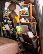 Owleys Car Seat Organizer Backseat Back Organizers & Storage Of Automotive Seatback Toy Organization For Kids Black Brown Tan 2 pc