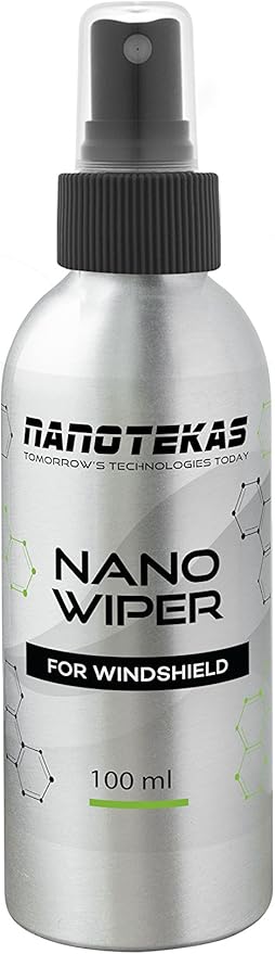 Ceramic Coating for Cars - Nano Wiper Auto Protection Spray Wax - 100 ml Windshield Water Repellent - Glass Guard Car Sealant in Your Car Wax Kit - Hydro Shield for More Visibility