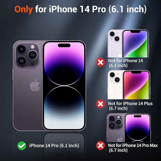 SUPFINE Magnetic for iPhone 14 Pro Case (Compatible with MagSafe) (Military Grade Drop Protection) Slim Translucent Matte Shockproof with Anti-Fingerprint Phone Case, Black