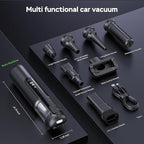 Portable Car Vacuum Cordless, 18000Pa 4-in-1 Suction Power Mini Vacuum Cleaner, 120W Brushless Motor Handheld Vacuum Cordless Rechargeable, 7800mAh Battery, LED Light, Black