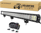 AUXTINGS 45 inch 612W LED Light Bar Triple Row Spot Flood Combo Beam Off Road Lights Waterproof Work Light with Wiring Harness for Jeep Trucks SUV ATV UTV Boat Lights, 12V 24V