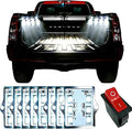 White LED Truck Pickup Bed Light Kit, 8 PCS 48 LEDs Rock Lighting Kits IP68 Waterproof LED Lighting Set with Switch for Car, Side Marker, Foot Wells, Rail Lights for Halloween