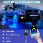 6 Pods RGB LED Rock Lights for UTV ATV Golf Cart Truck RZR Offroad Pickup SUV, Waterproof Multicolor Underglow Kit for Cars with APP Music Mode, Vehicle Underbody Light Underneath Accent 12V