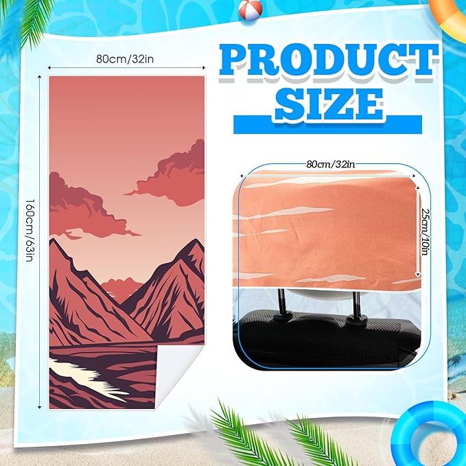 Hahafelt 2 Pack Car Seat Towel Covers with Storage Bag, 63 x 32 Inch Universal Non Slip Waterproof Sweat Protector for Car Truck, Gym Swimming Running, Machine Washable (Death Valley National Park)