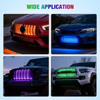 Nilight 4Pcs 24inch LED Grille Lights 144 LEDs RGB Multi Color Exterior Lighting Kit with Sound Active Function and Wireless Remote Control for Cars Van SUV Truck
