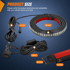 Nilight 60 Inch Truck Tailgate Strobe Light Strip Tail Emergency Bar Rear Window Warning Lamp Ultra-Bright Double Row 360 LED for Pickup Trailers Construction Vehicles Car SUV, Red Blue