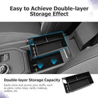 LUWU 3PCS 2025 2026 Mustang Mach E Dashboard Storage Tray Compatible with Ford Mustang Mach E 2021-2026 Accessories Center Console Armrest Box Hidden Organizer Tray Behind Screen ABS Material