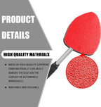 Windshield Cleaner Tool - Portable Car Interior Window Cleaning Kit with Extendable Handle, 4 Microfiber Towel Pads, Auto Glass Wiper for Windshield, Universal for RV, SUV, Truck (Red)