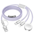Travel Essentials for Apple Watch Charger,iPhone Charger,3 in 2 Type C/L/Magnetic Fast Charging Cable,Multi Charging Cable Portable Designed for iWatch Series,iPhone 17-11,Galaxy S26-S21,Car-5FT