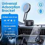 Magnetic Phone Holder,360° Rotatable Adjustable Foldable Electric Vacuum Suction Mount for Car/Gym/Mirror