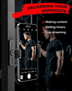 APPS2Car [2 Pack] Gym Magnetic Phone Holder, 360 Adjustable, Compatible with 4.7-6.5" Smartphones, Alloy Base and Joint, Black