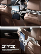 Lamicall Car Headrest Tablet Holder - [Extension Arm] Upgrade Adjustable Tablet Car Mount for Back Seat, Road Trip Essentials for Kids, for 4.7-11" Device like iPad Pro, Air, Mini, Galaxy, Fire, White