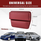Ziciner Car Seat Gap Organizer, Premium Leather Auto Seat Storage Box, Vehicle Adjustable Front Seat Gap Filler, Car Seat Side Pocket Organizer for Phones, Glasses, Keys, Money, Cards (Red)