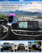 PZK Car Phone Mount for BMW X5 X6 2024 2025 2026 & BMW X7 2023-2026 Accessories Custom 14.9-inch Screen 360° Rotation Compatible with MagSafe Car Phone Holder with Storage Box Not Affect Air Vent