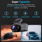 Dash Cam Front and Rear, 2.5K Dual Dash Camera for Cars, Car Camera with 3.16" IPS Screen, 170° Wide Angle, WDR Night Vision, G-Sensor, 24H Parking Monitor, 32GB Card Included, Support 256 GB Max