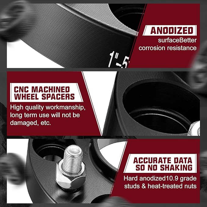 BDFHYK 5x114.3mm Wheel Spacers 1 inch Wheel Adapters Compatible with Nissan 350Z 370Z Infiniti FX35 G35 G37, Forged 5 Lug Wheel Adapters M12x1.25 & 66.1 mm Hub Bore, Set of 4, Not Hubcentric