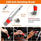 XINDELL Windshield Cleaner Tool, Extendable Car Window Cleaning Kit with 360° Rotating Head, All Purpose 10pcs Interior Exterior Glass Cleaner for Cars Trucks SUVs, with Microfiber Pads & Towels