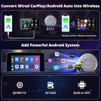 ATOTOZONE CB6 Wired CarPlay to Wireless CarPlay/Android Auto Adapter with Bluetooth, Wireless CarPlay AI Box, AI Voice Dongle with GPS Tracking, 4GB+64GB, Silver